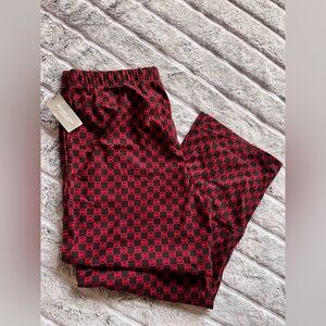 Michael Kors Men’s Red and Black Patterned Pajama pants Pj Pants